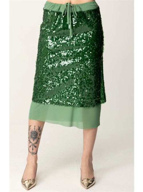 Gonna midi con culisse con doppio Strato e Paillettes Manila Grace MANILA GRACE | N199PY-MA509